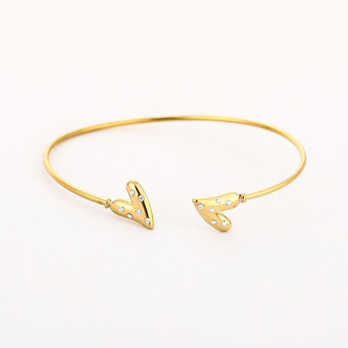 Pearl heart bangle armband