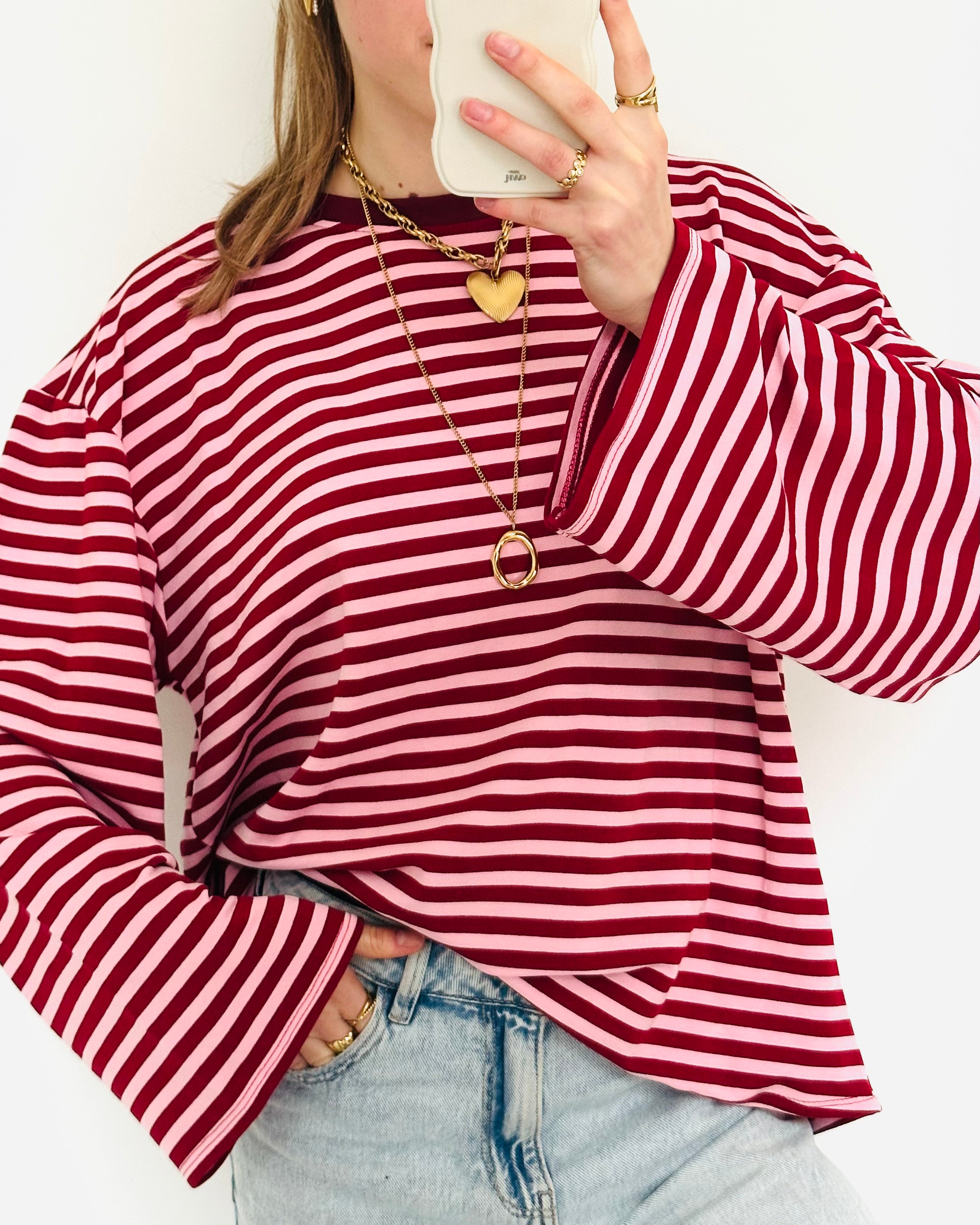 Striped longsleeve pink bordeaux