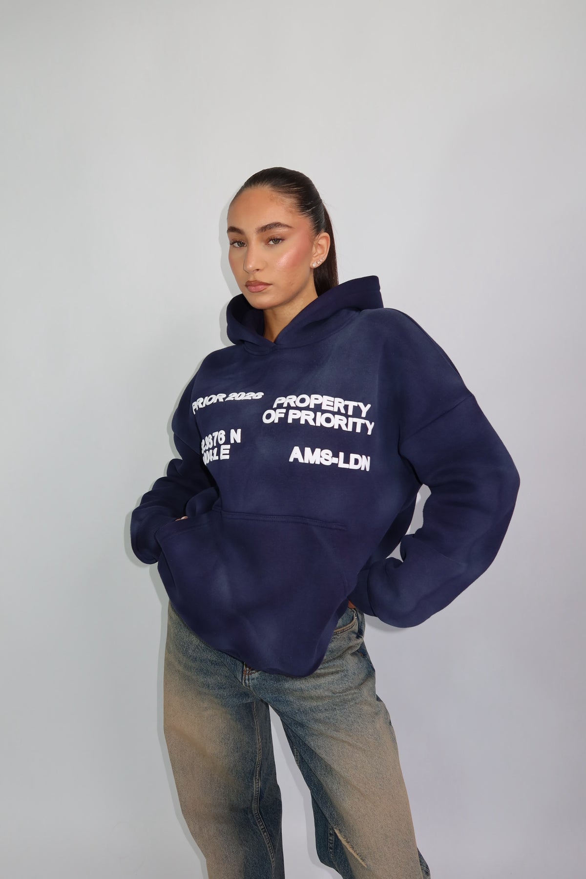 Priority hoodie ~ cloud navy