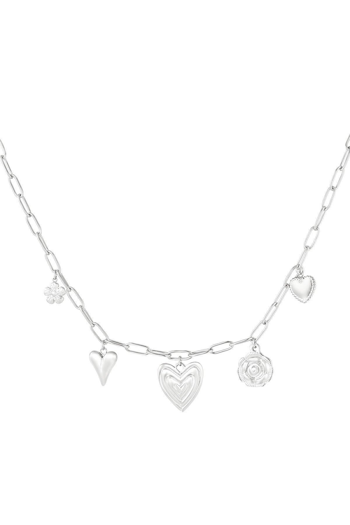 Heartfelt charms ketting zilver