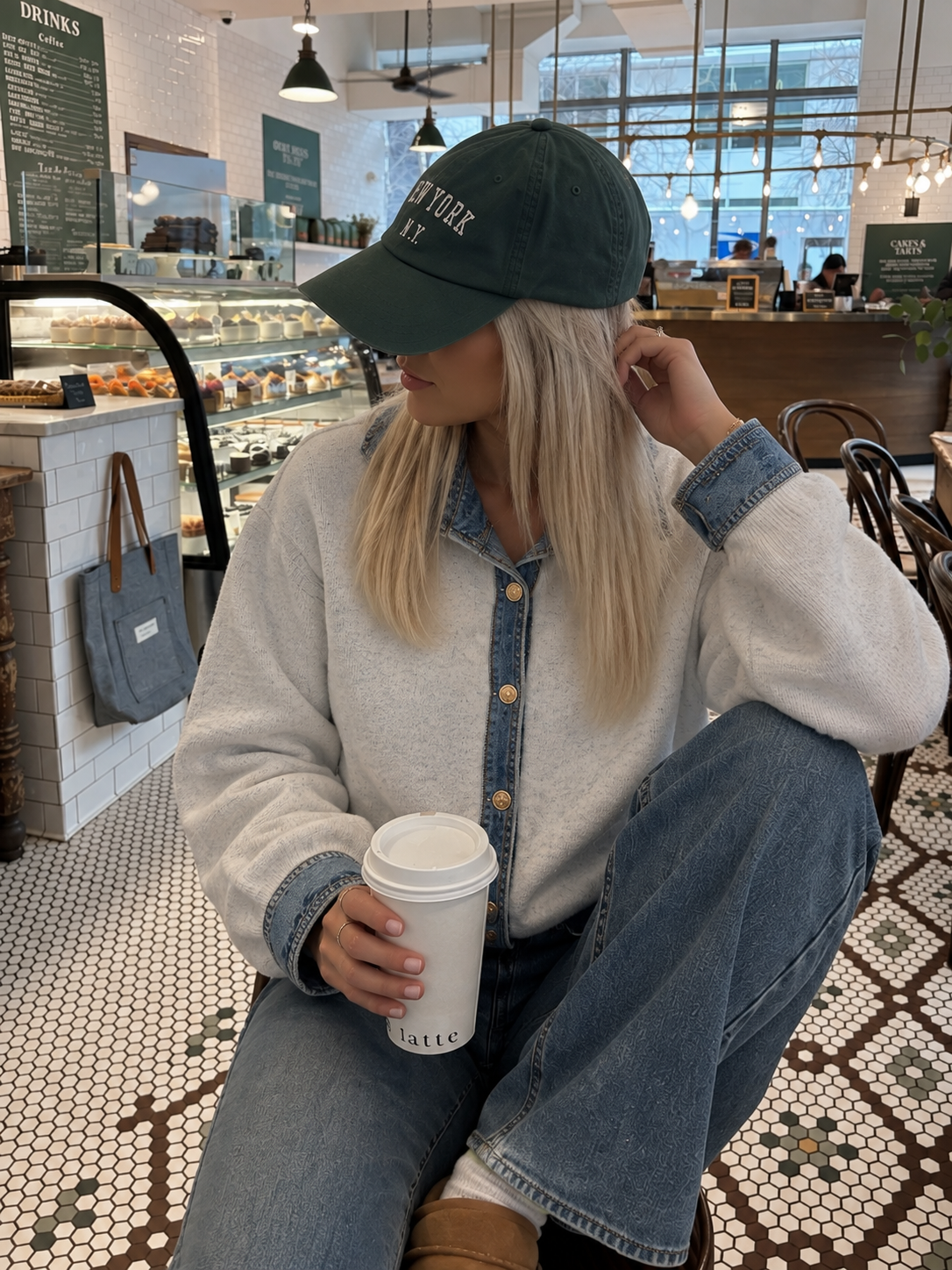 Denim Detail Knit – light grey