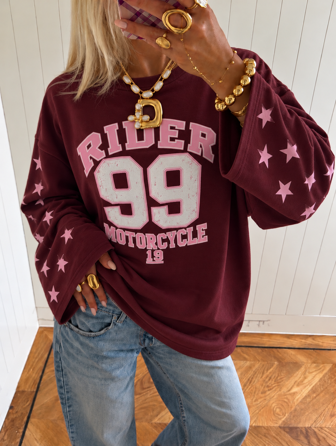 Rider 99 Star Sweatshirt Bordeaux