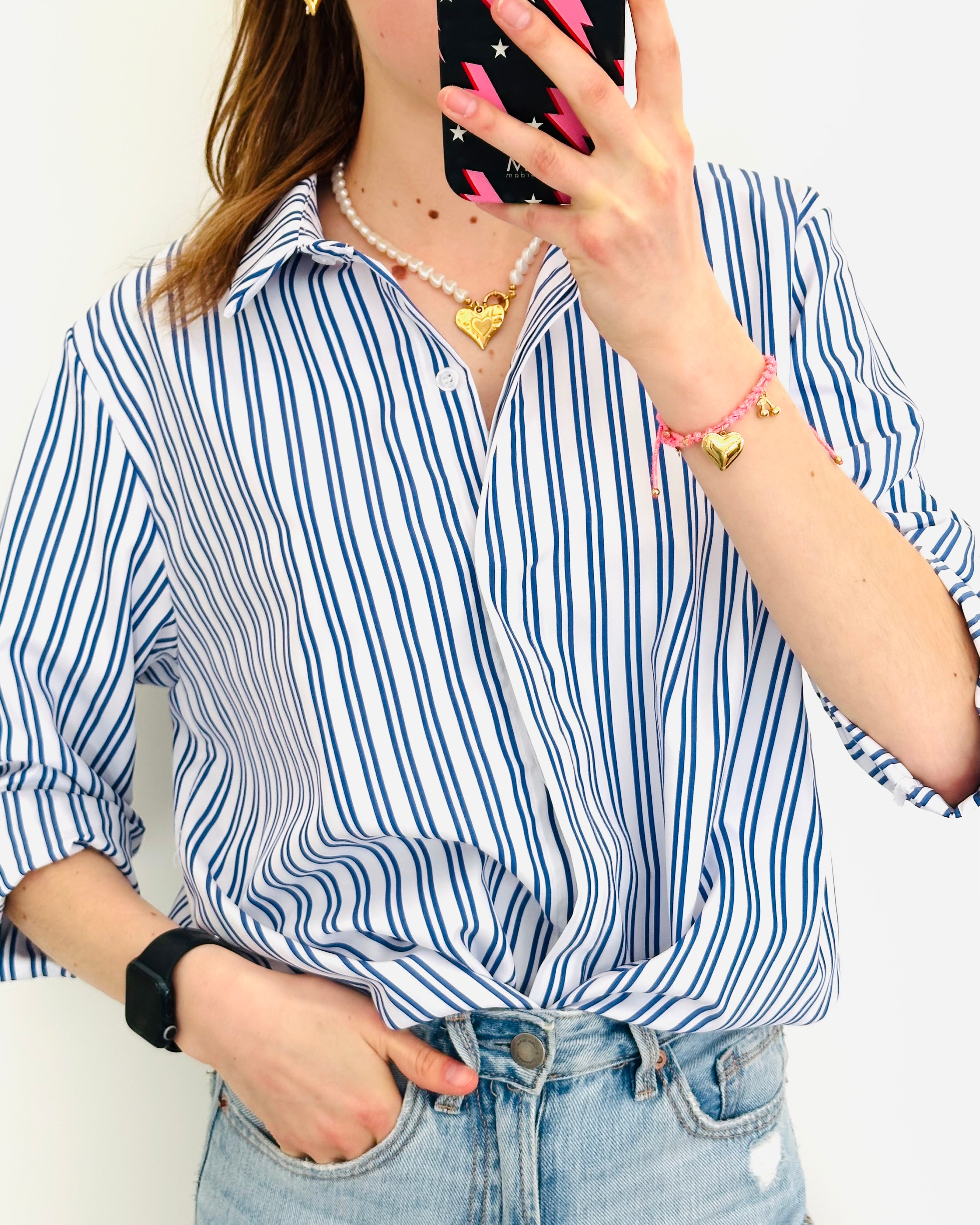 Stripe blouse blauw