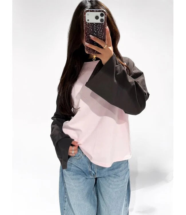 Double longsleeve pink brown
