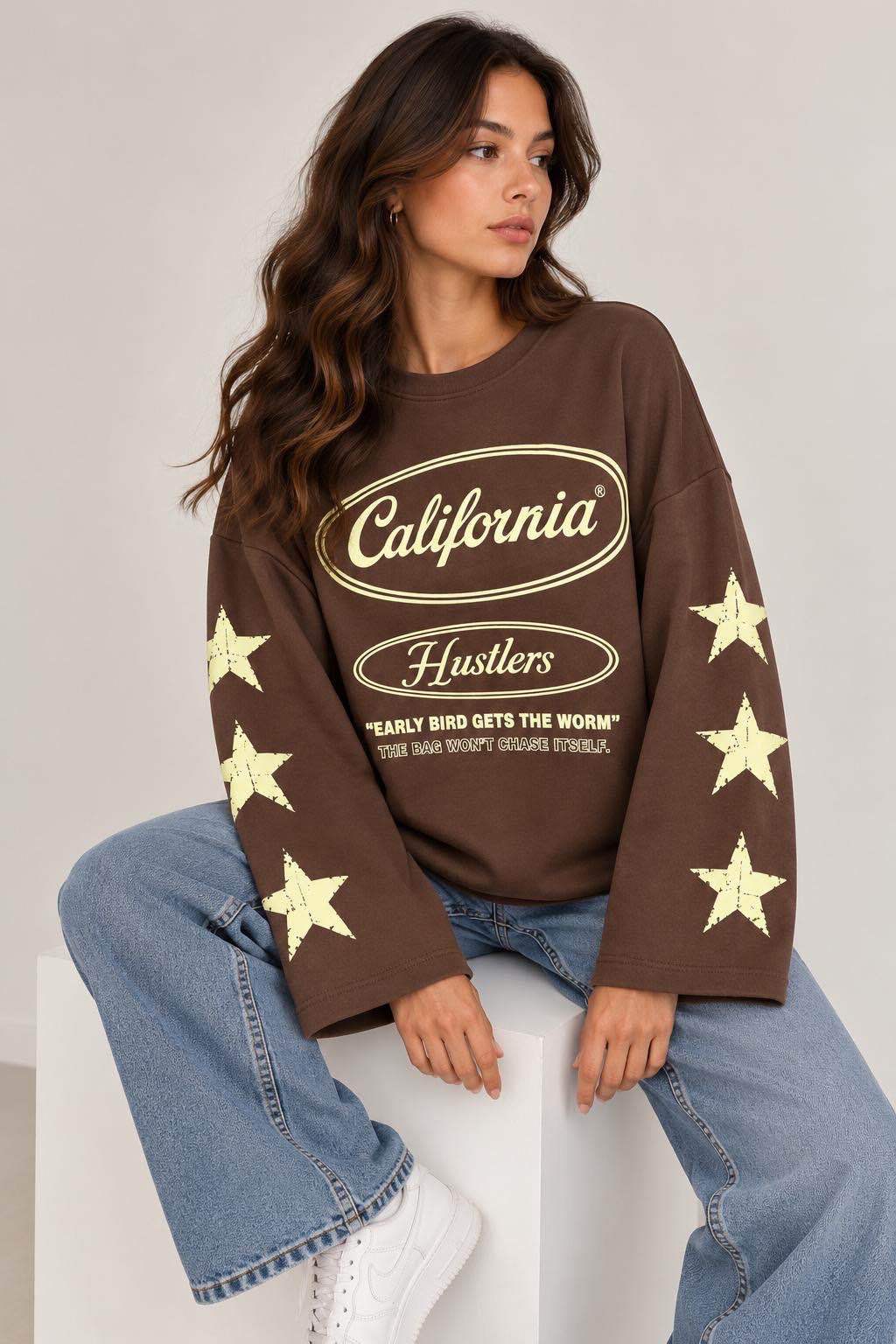 California sweatshirt brown butter yellow