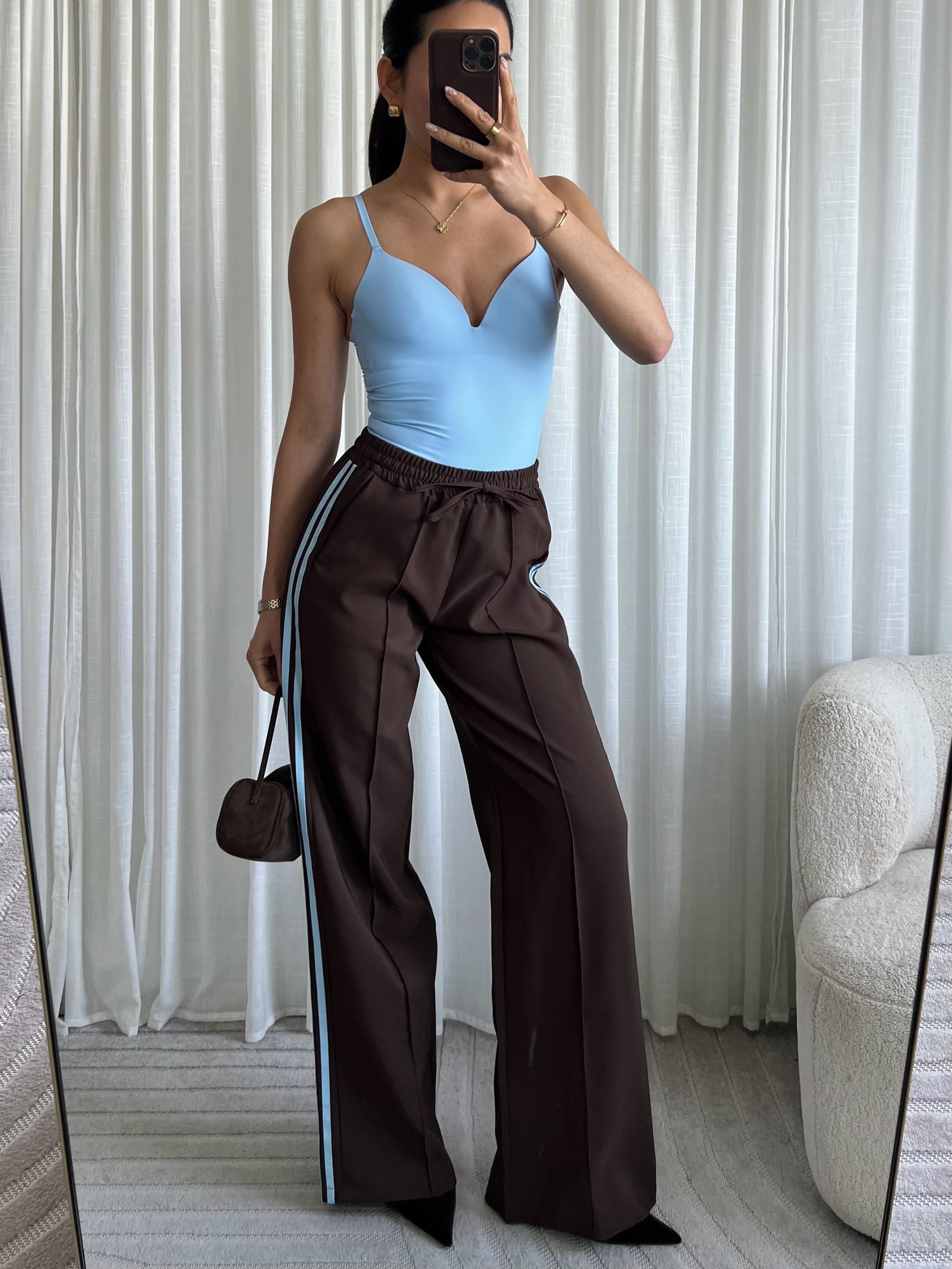 Limited striped pants brown blue