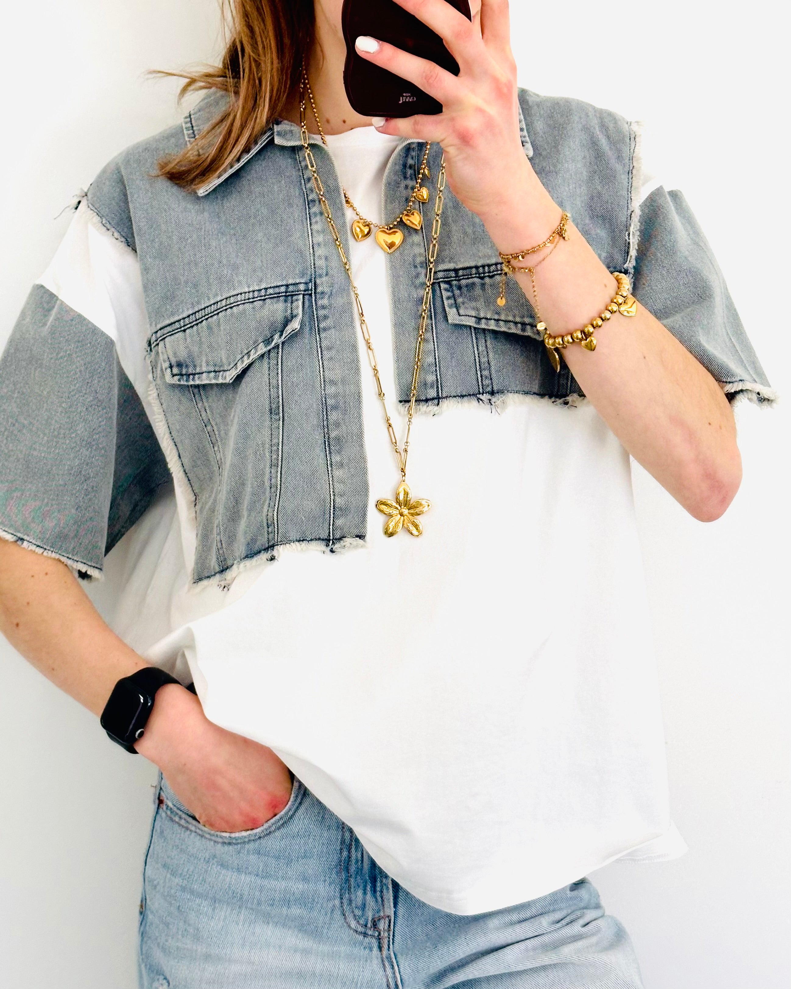 Limited shortsleeve denim white