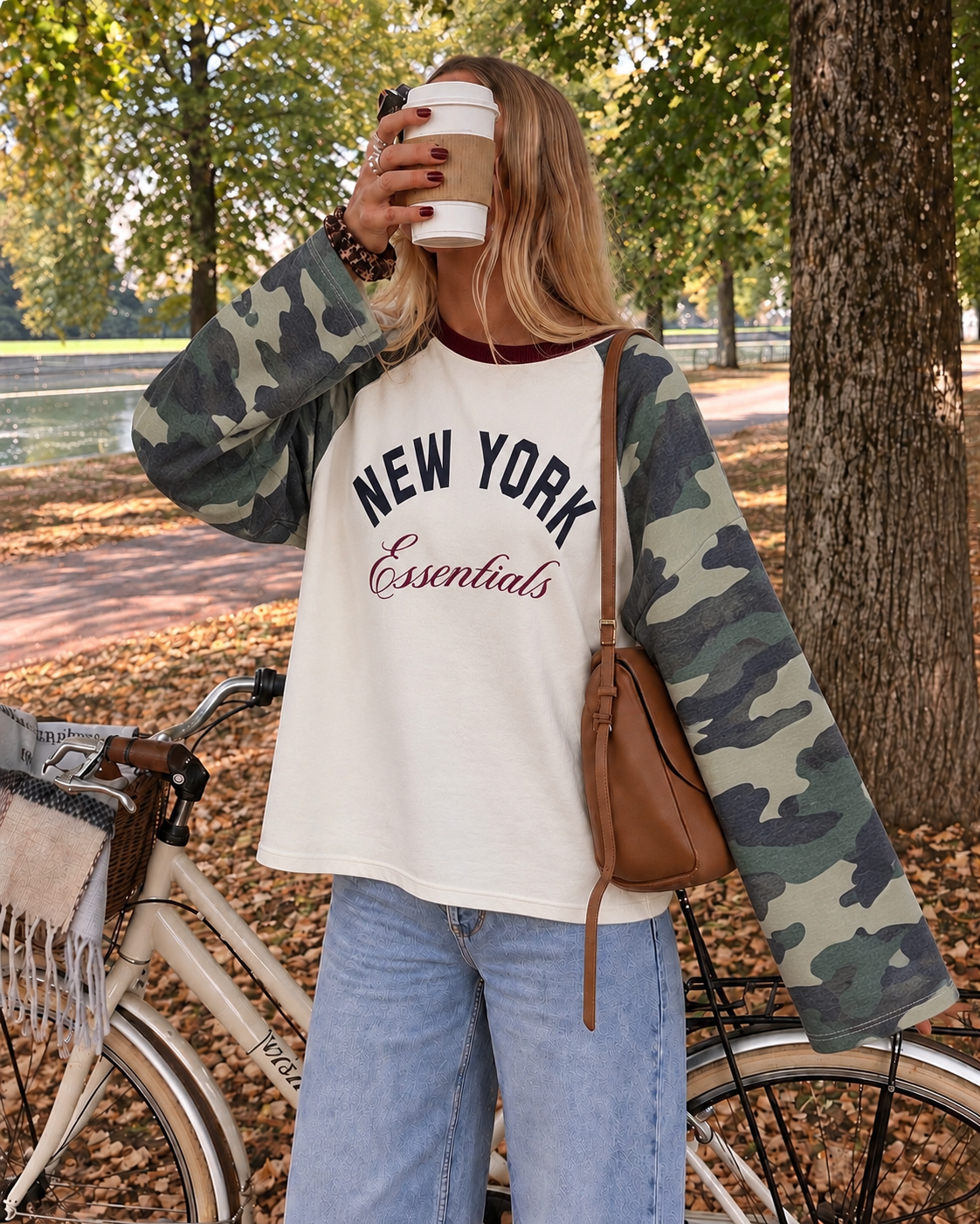 New York Camo sweatshirt Bordeaux