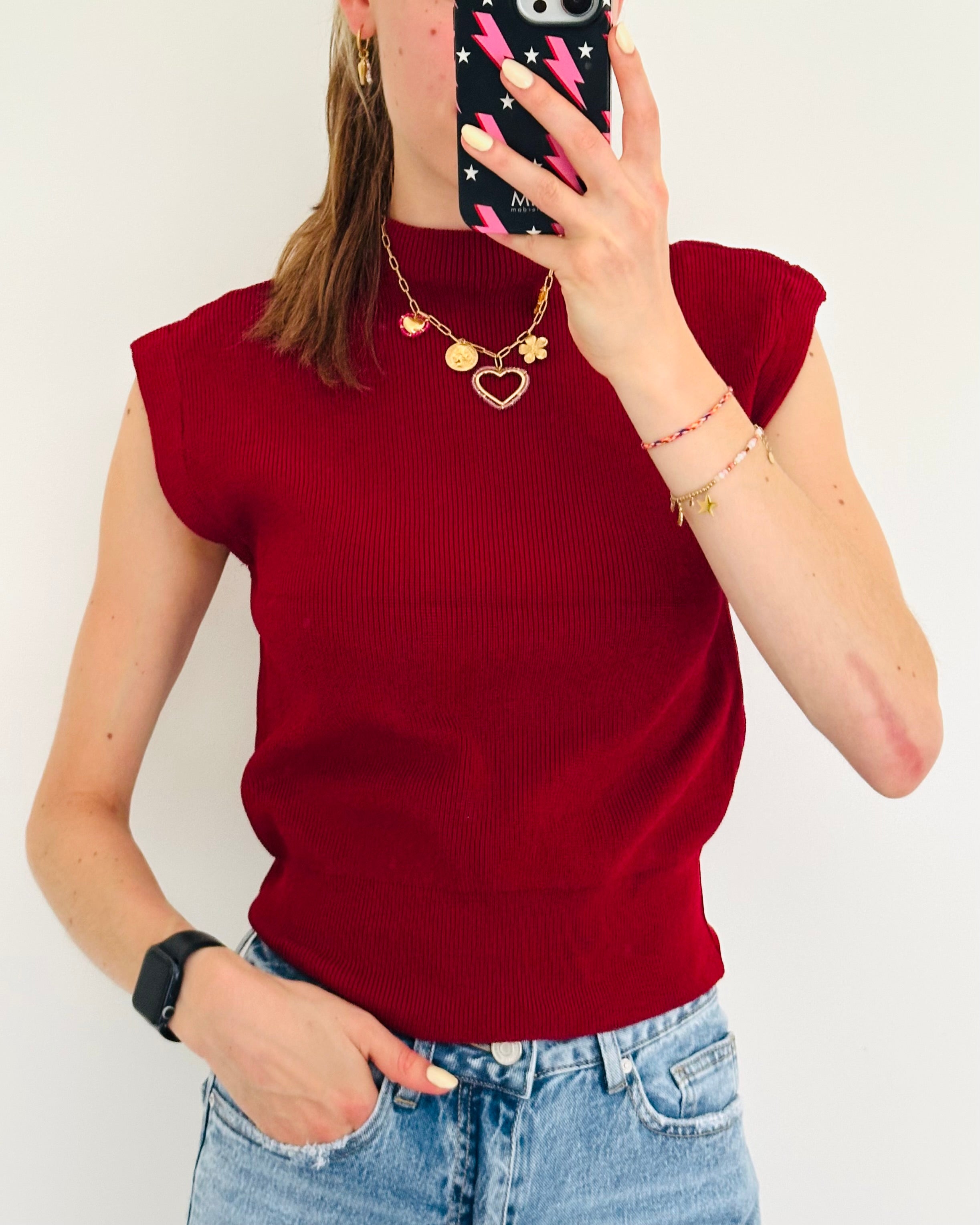 Nina top bordeaux