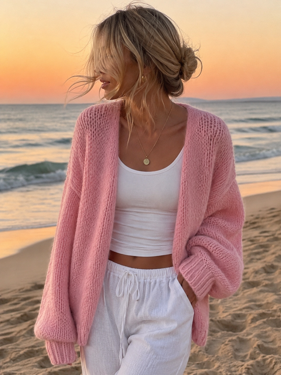 Comfy vest baby pink