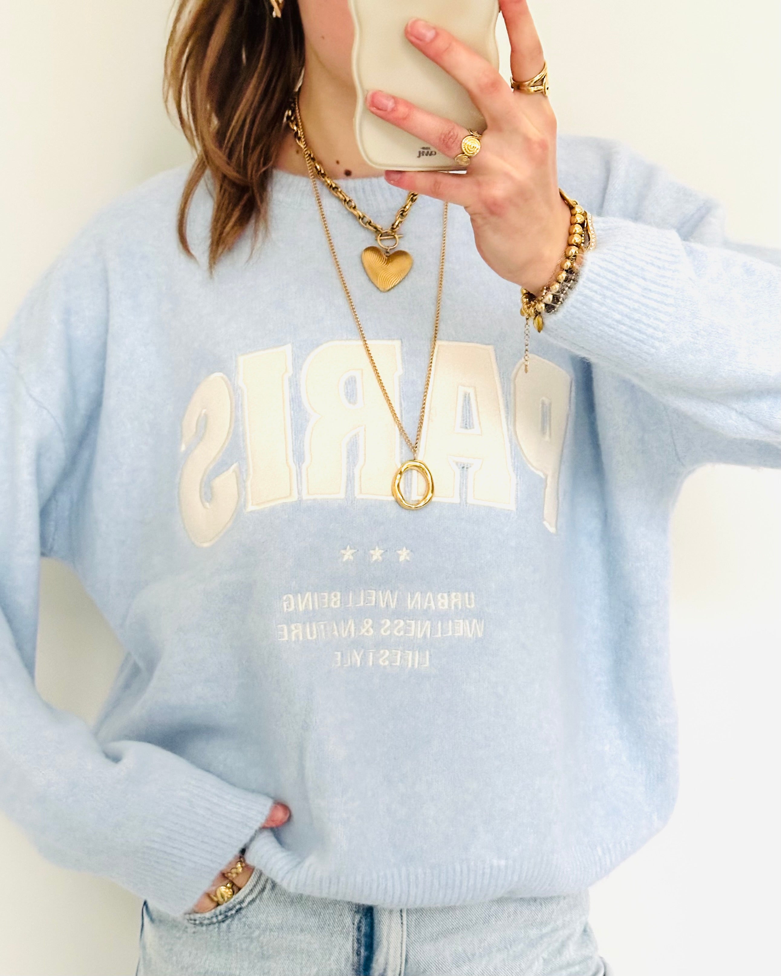 Paris trui baby blue