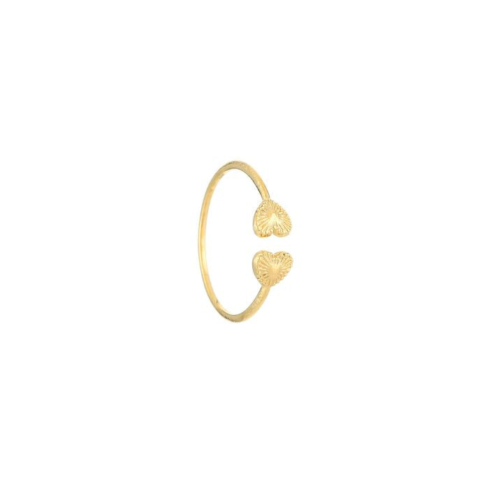 Subtiel connected heart ring goud
