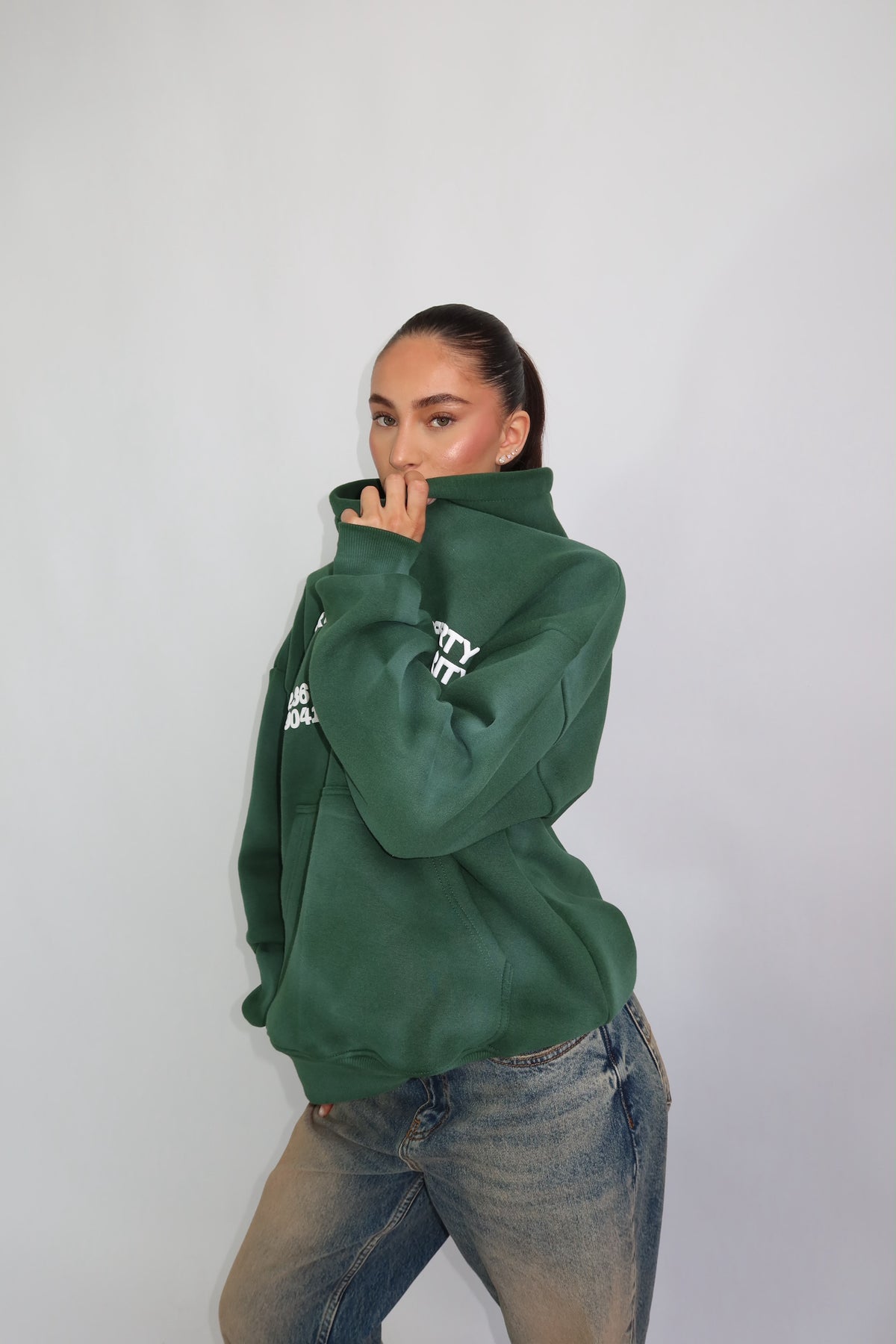 Priority hoodie ~ cloud green
