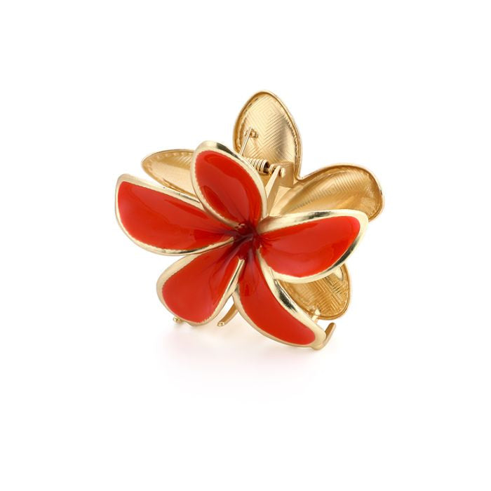 Limited flower haarclip red