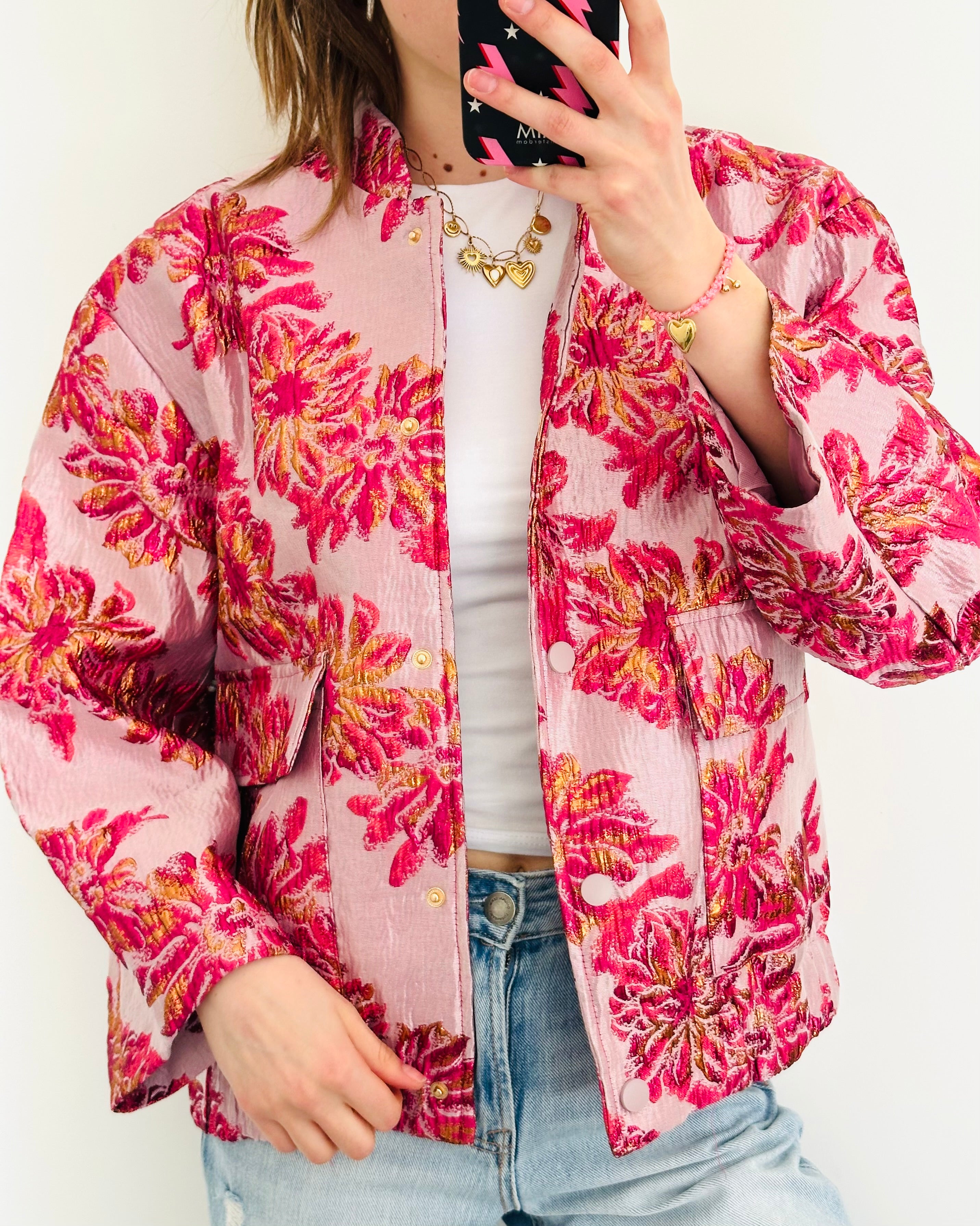 Limited flower jacket fuchsia