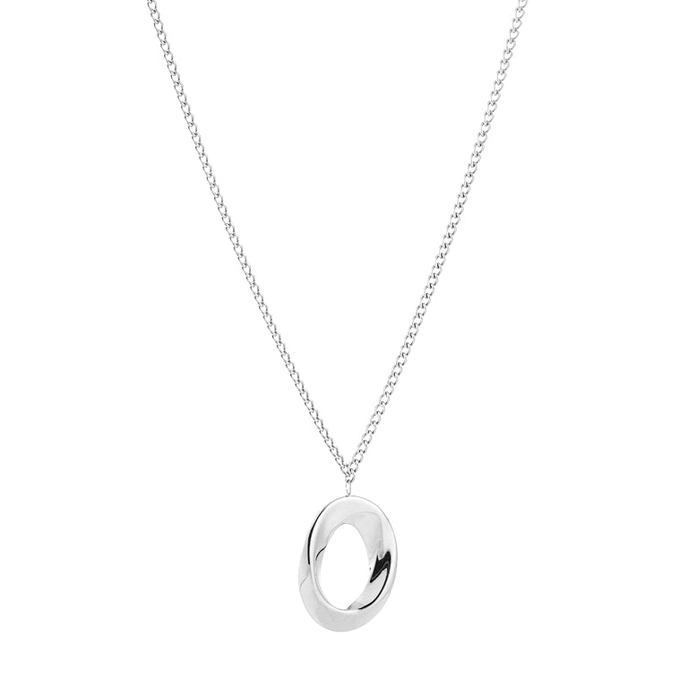 Hoop ketting zilver lang