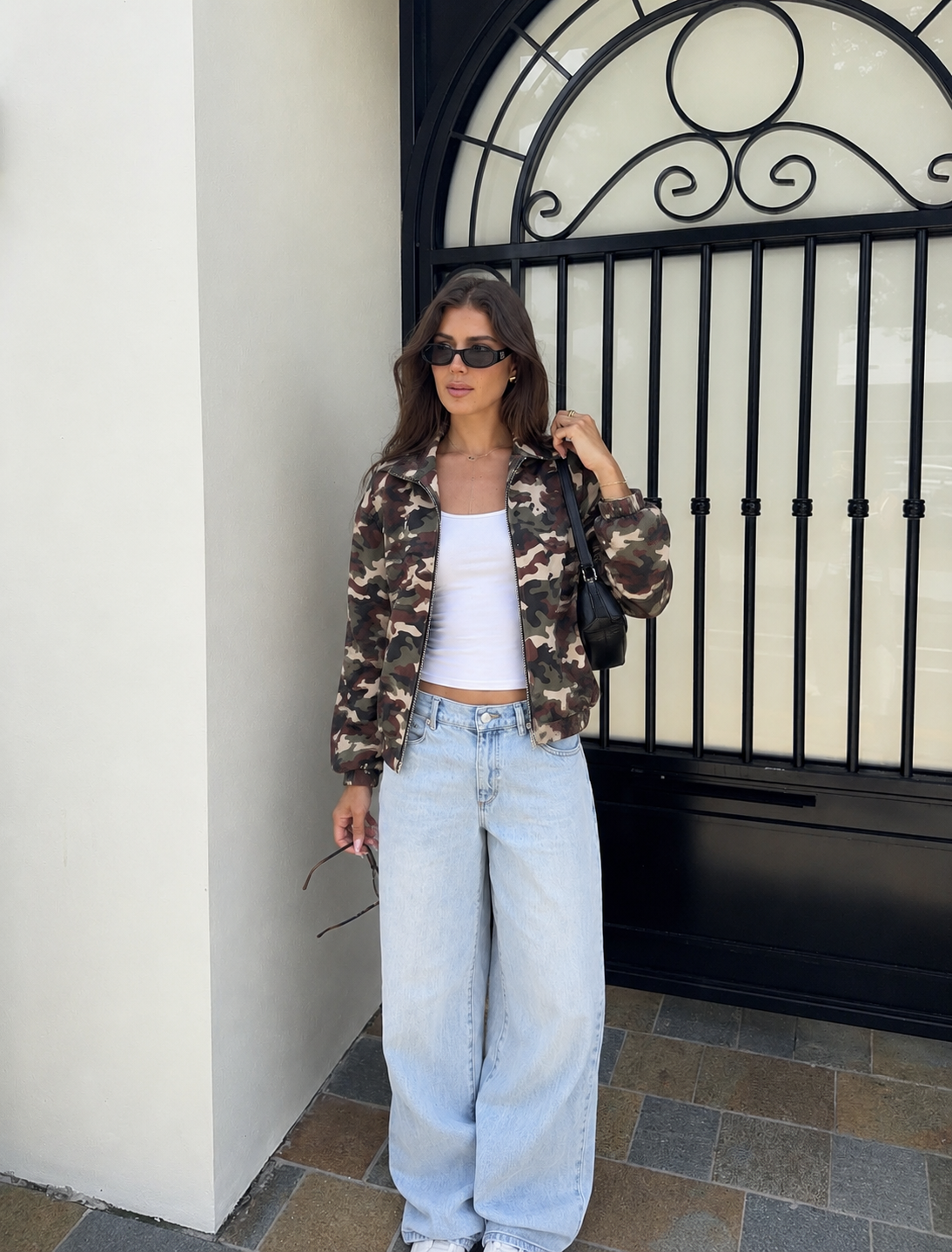 Spring jacket suede leger print