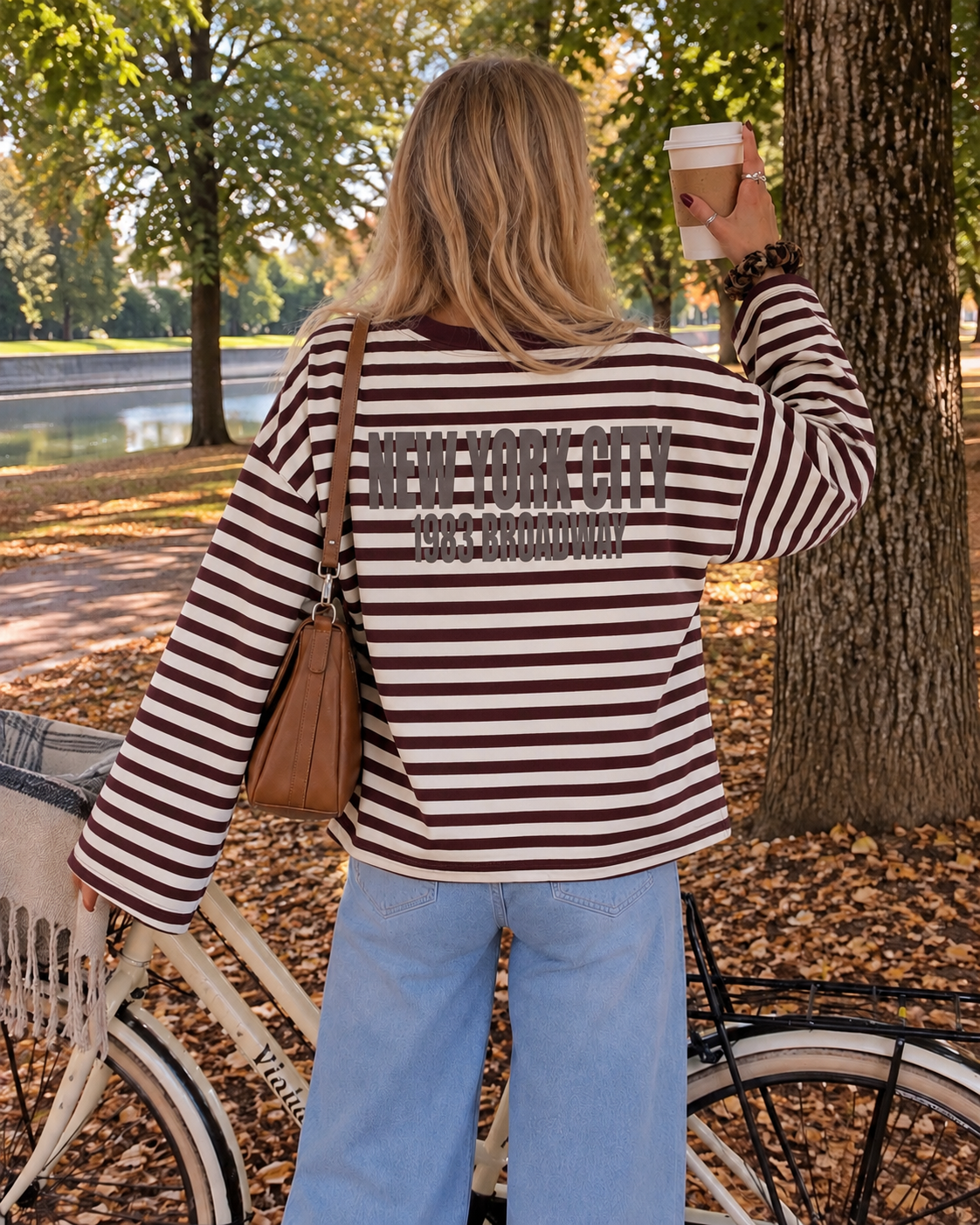 NYC longsleeve striped brown