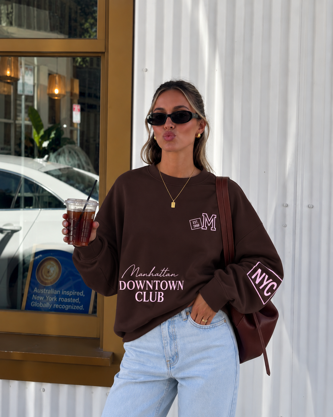 Downtown club sweater brown