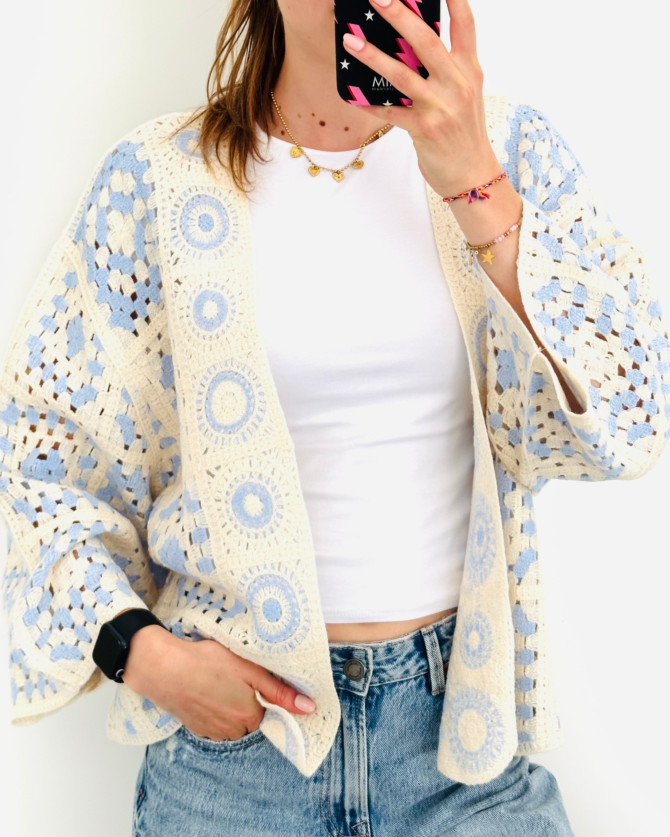 Boho vest blauw Cream