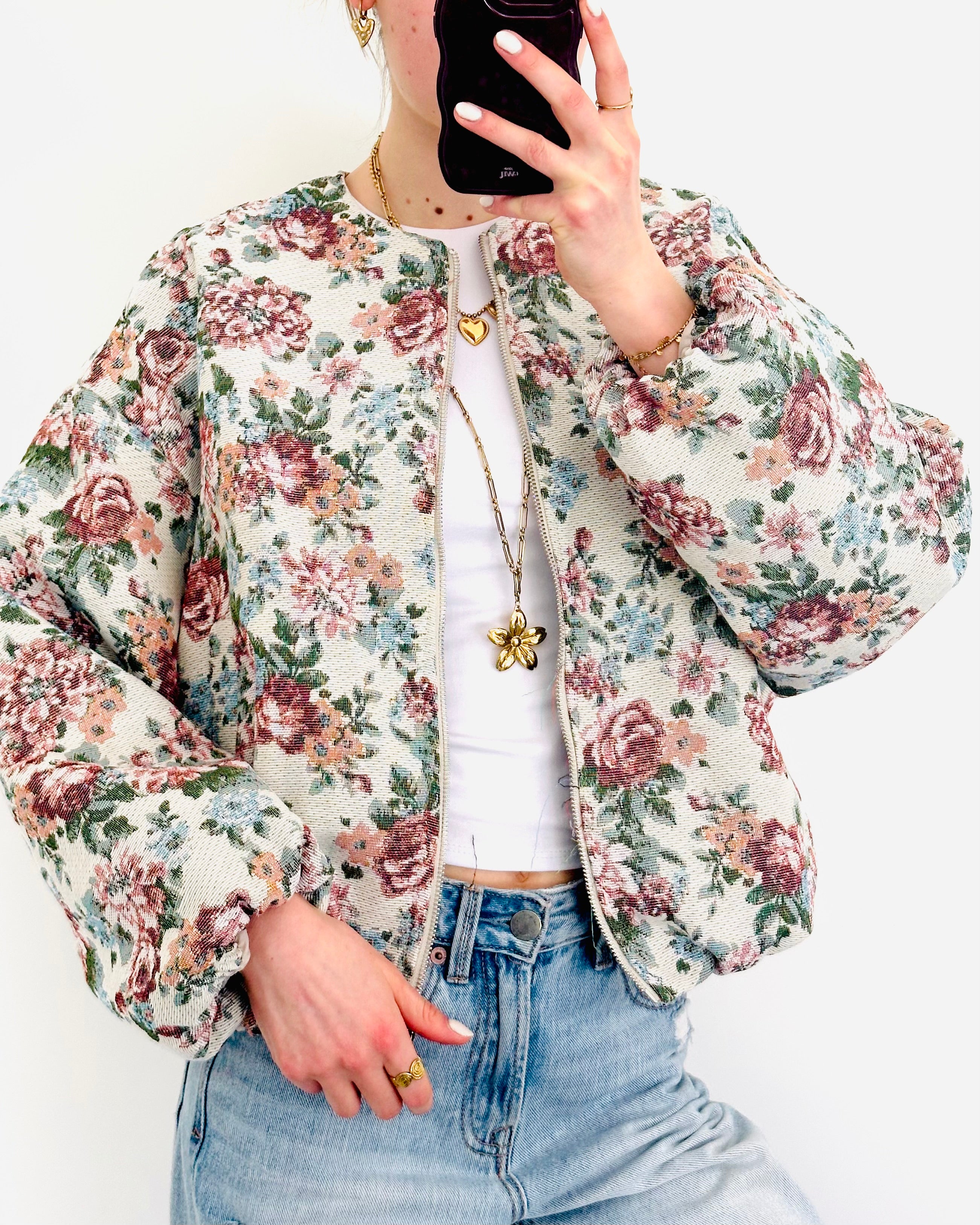 Limited flower jacket vintage bloom
