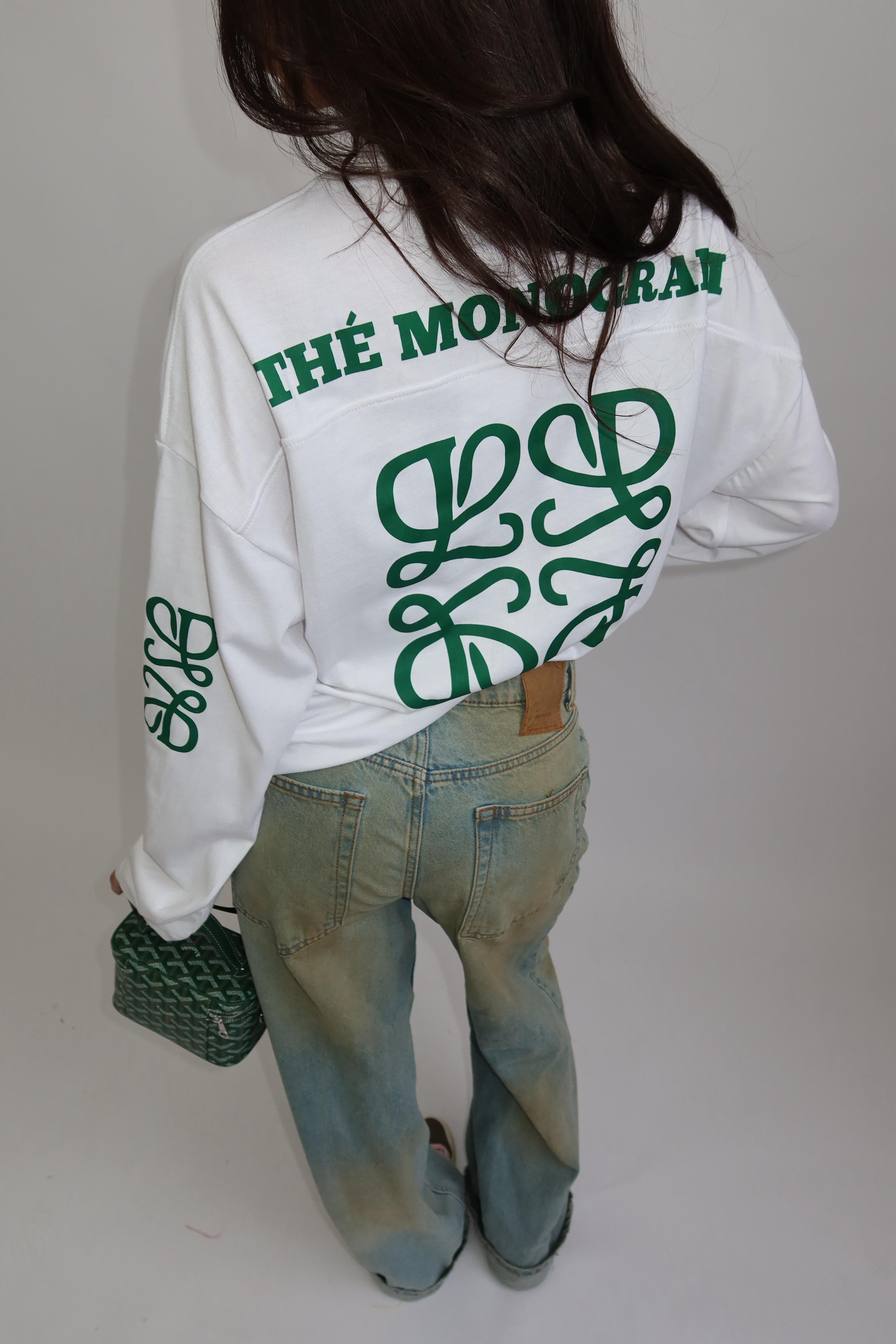 The monogram longsleeve wit groen pre order