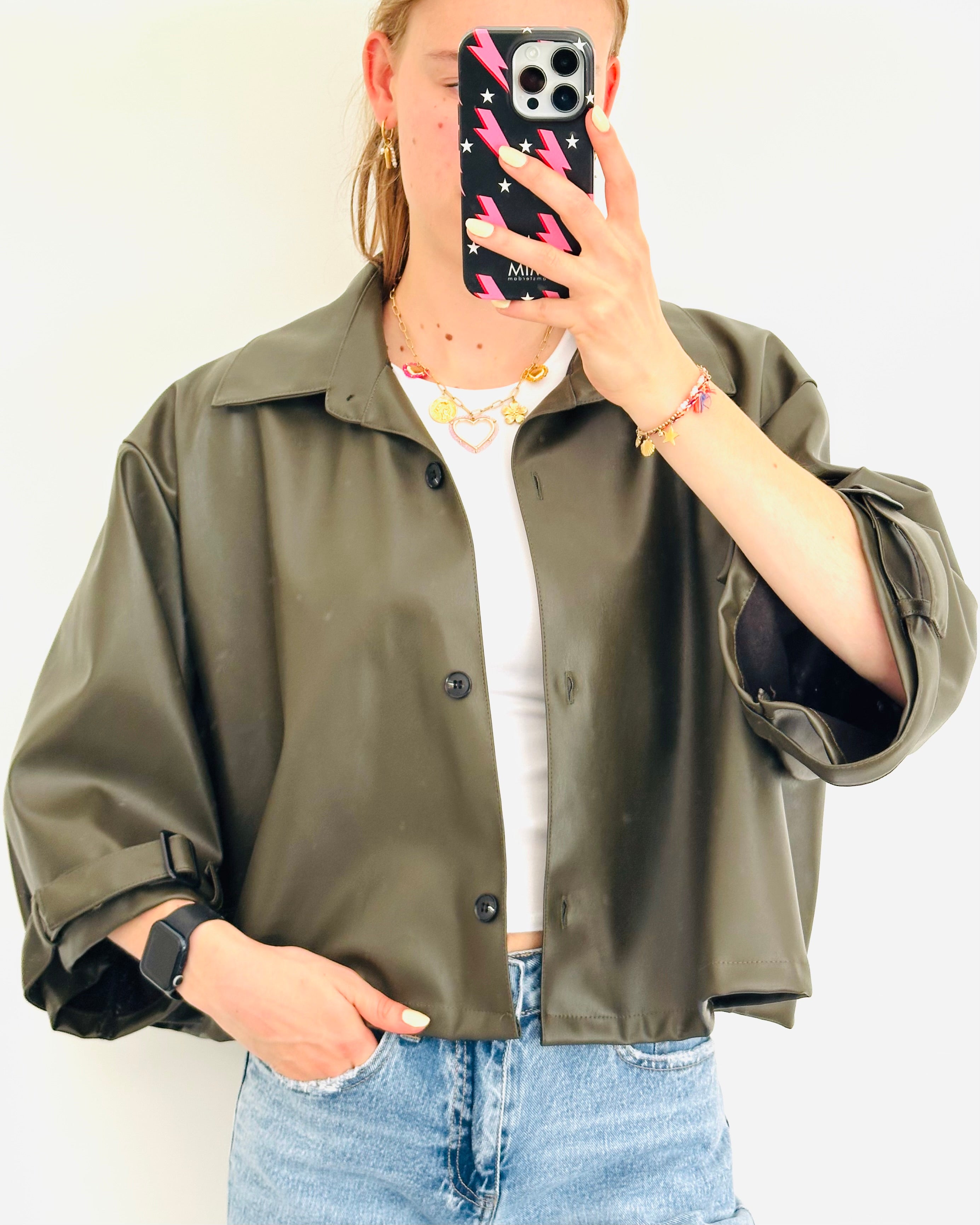 Ruby jacket khaki leather