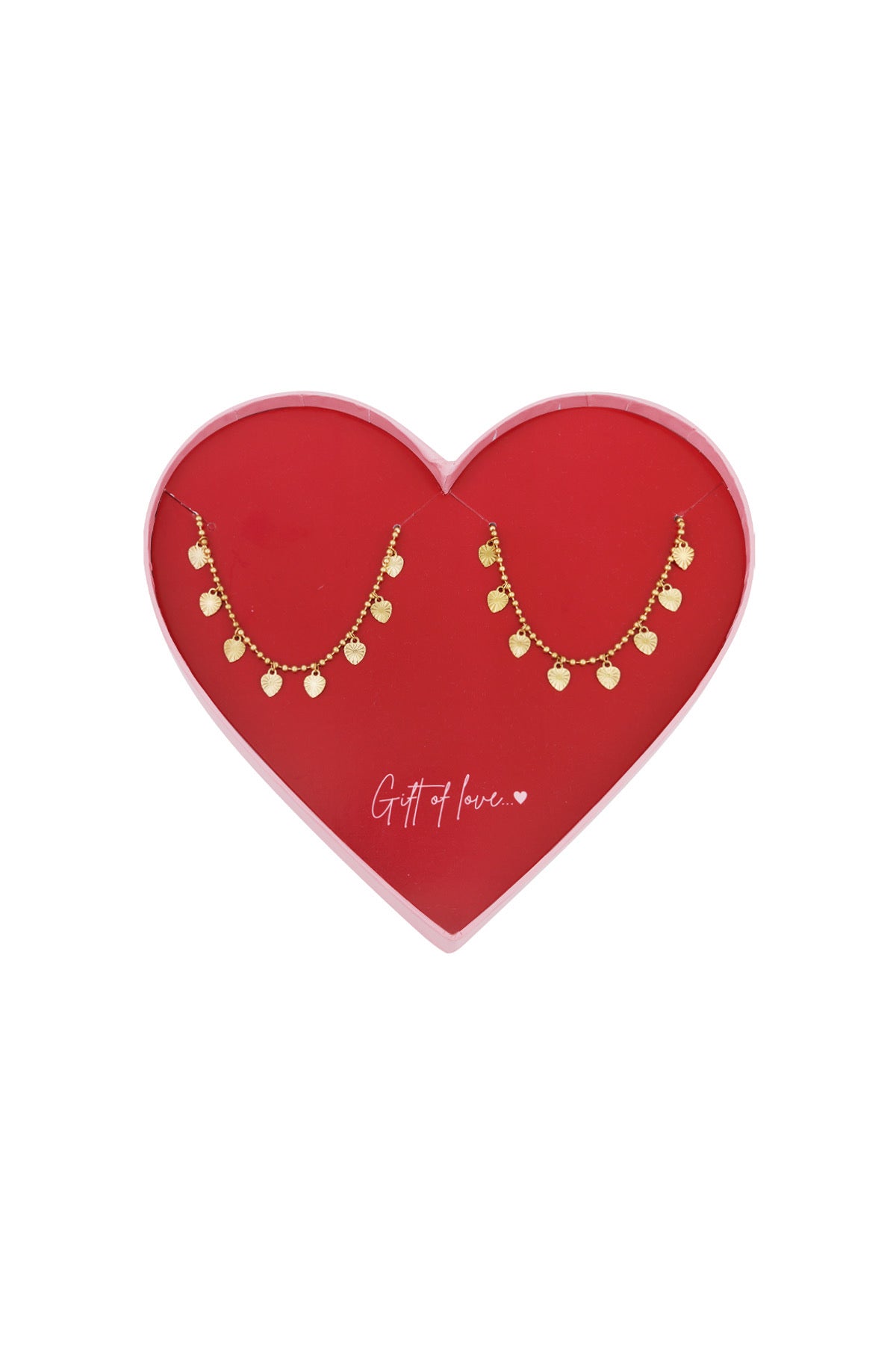 Gift of love mini hartjes armbandjes set goud