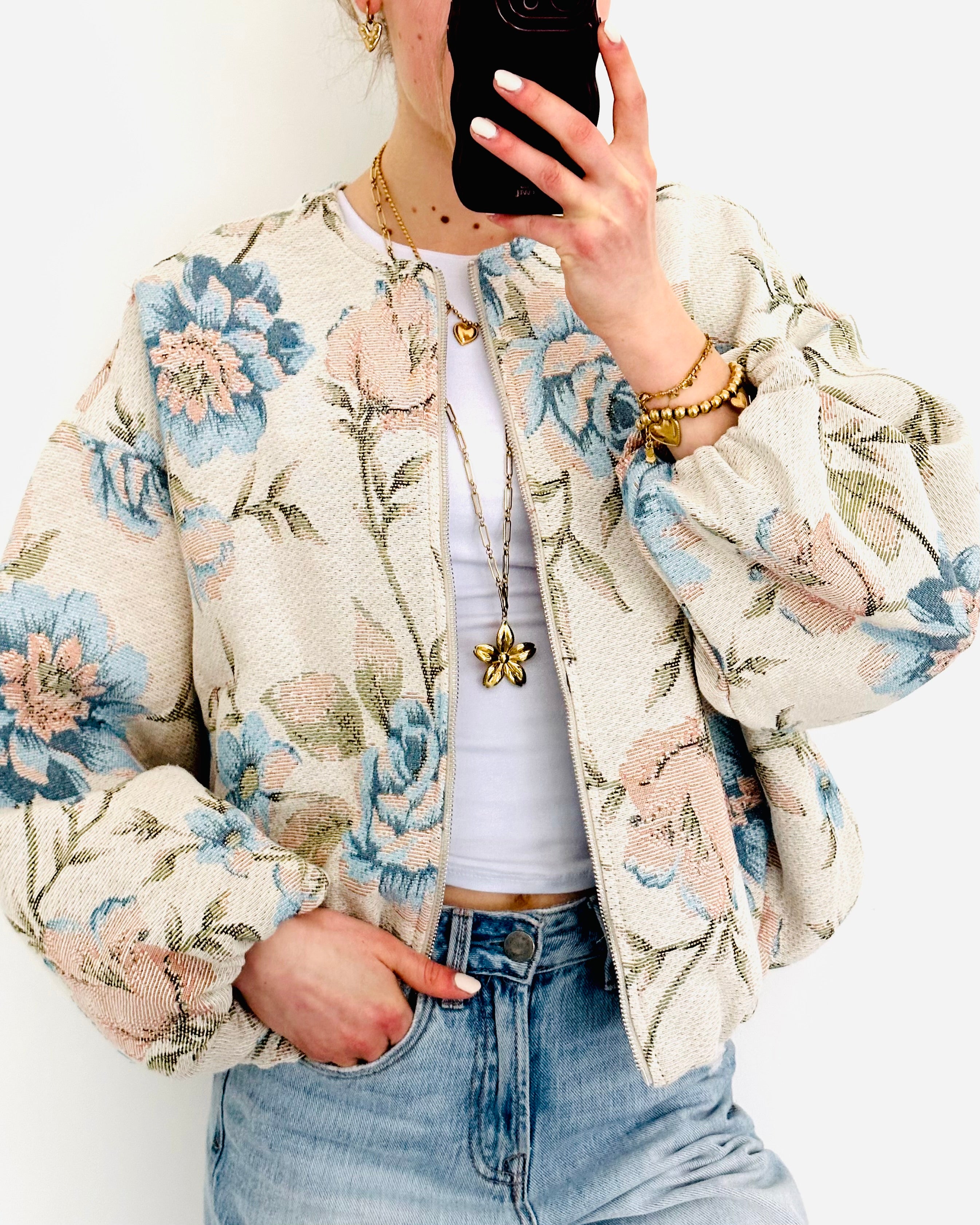 Limited flower jacket blue