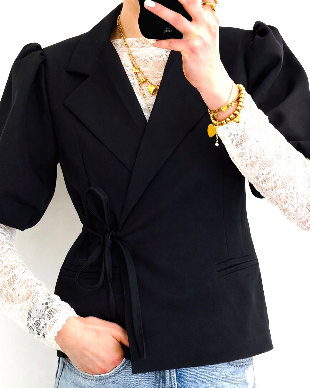 Elin wrap blazer zwart