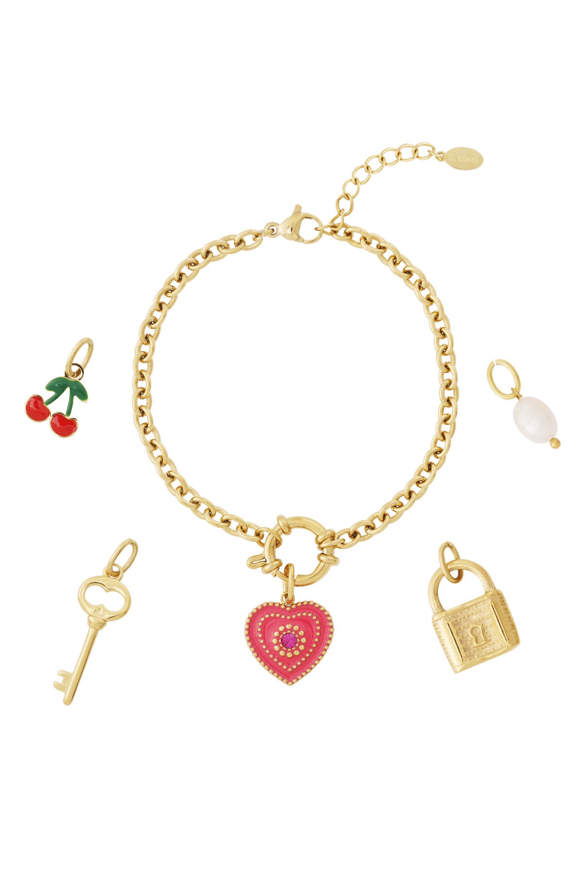 Hart DIY armband goud