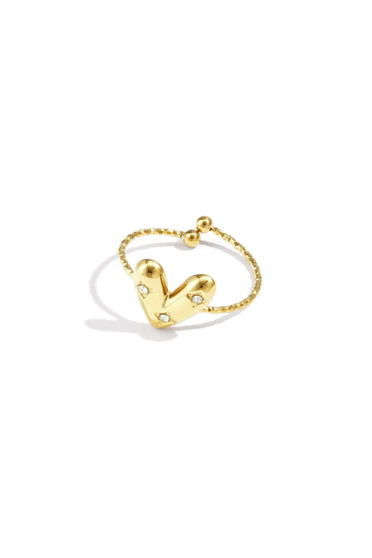 Statement heart ring goud