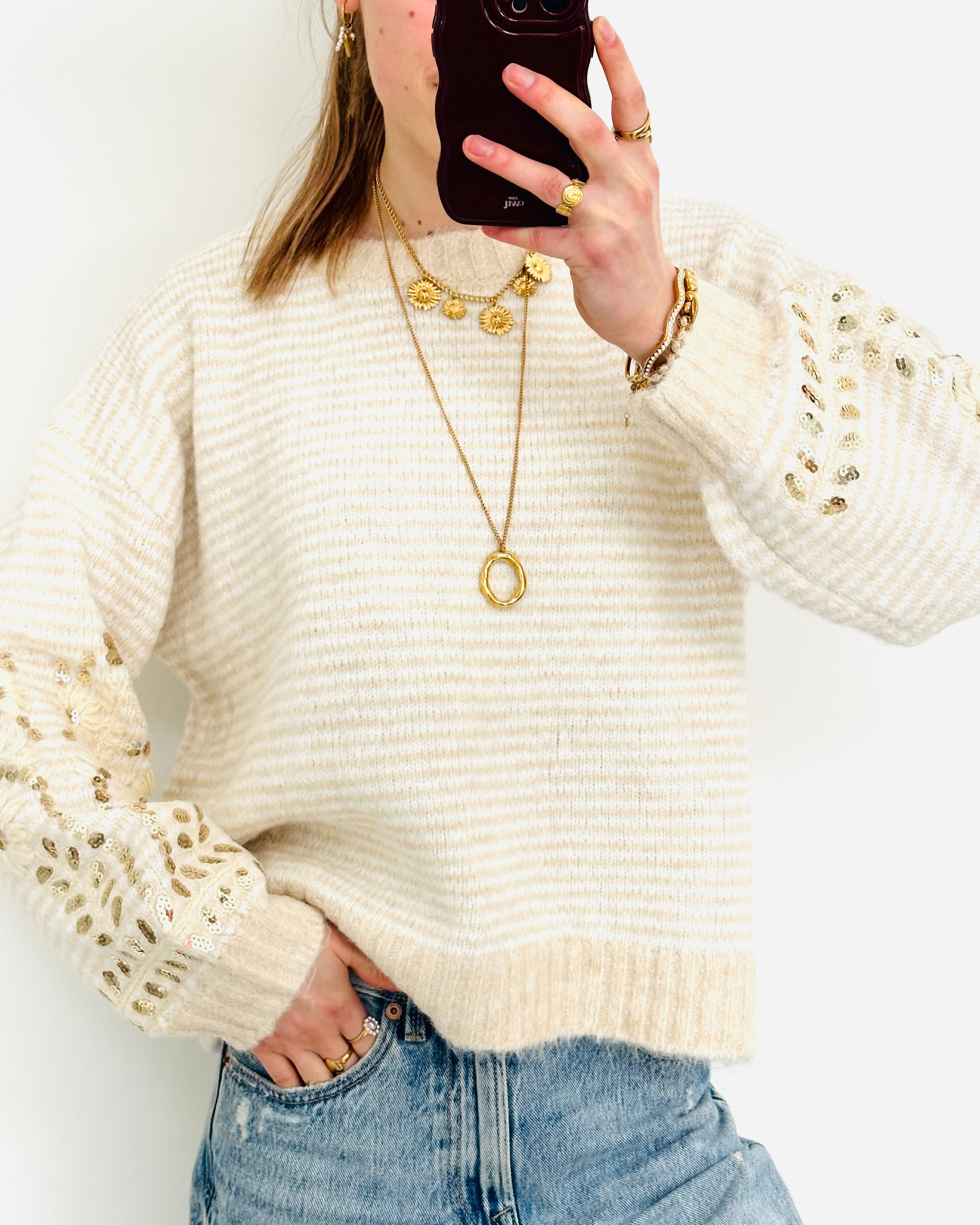 LIMITED stockholm sweater flower Cream