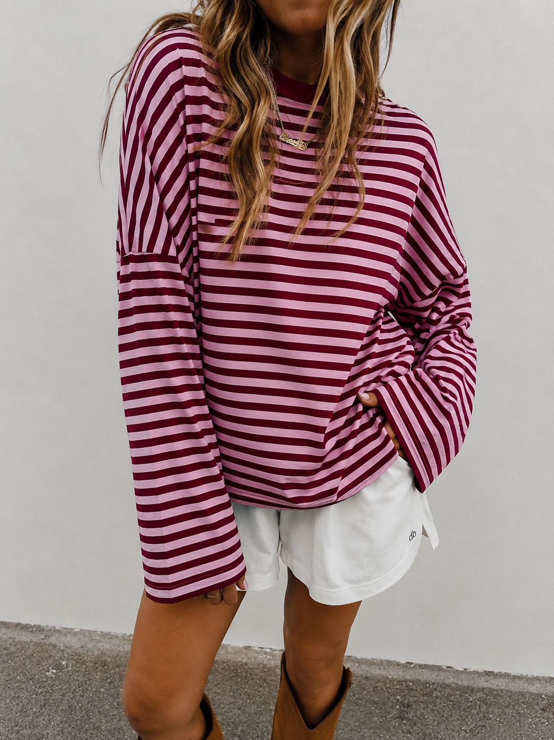 Striped longsleeve pink bordeaux