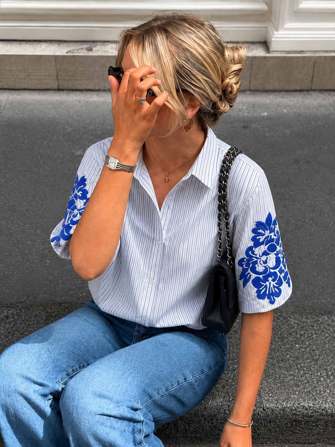 Hawaï blouse blue kobalt