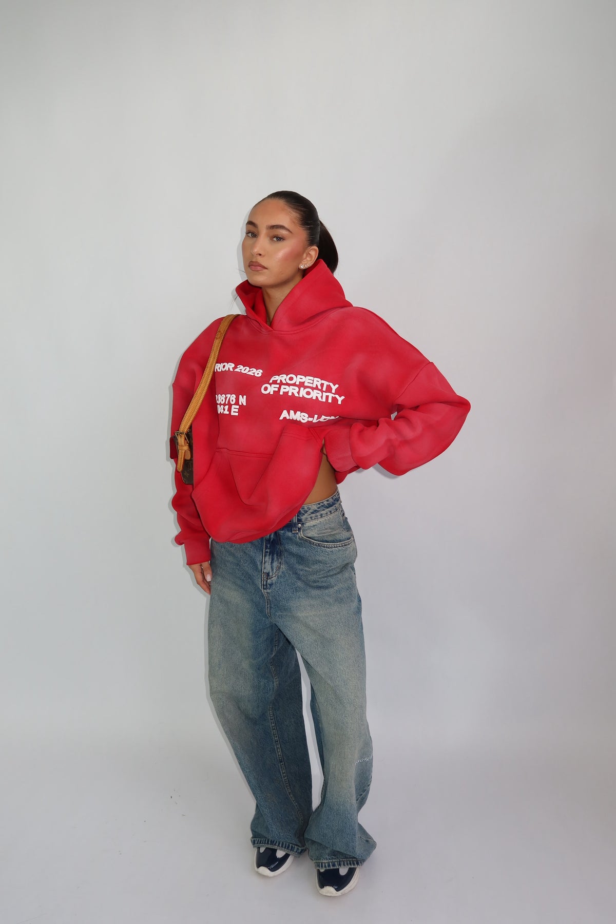 Priority hoodie ~ cloud red