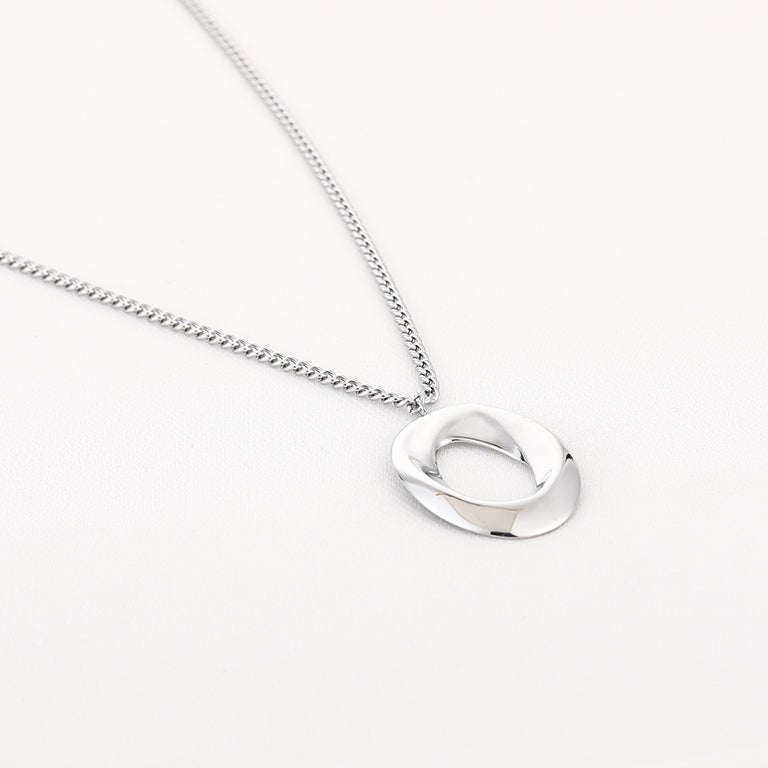 Hoop ketting zilver lang