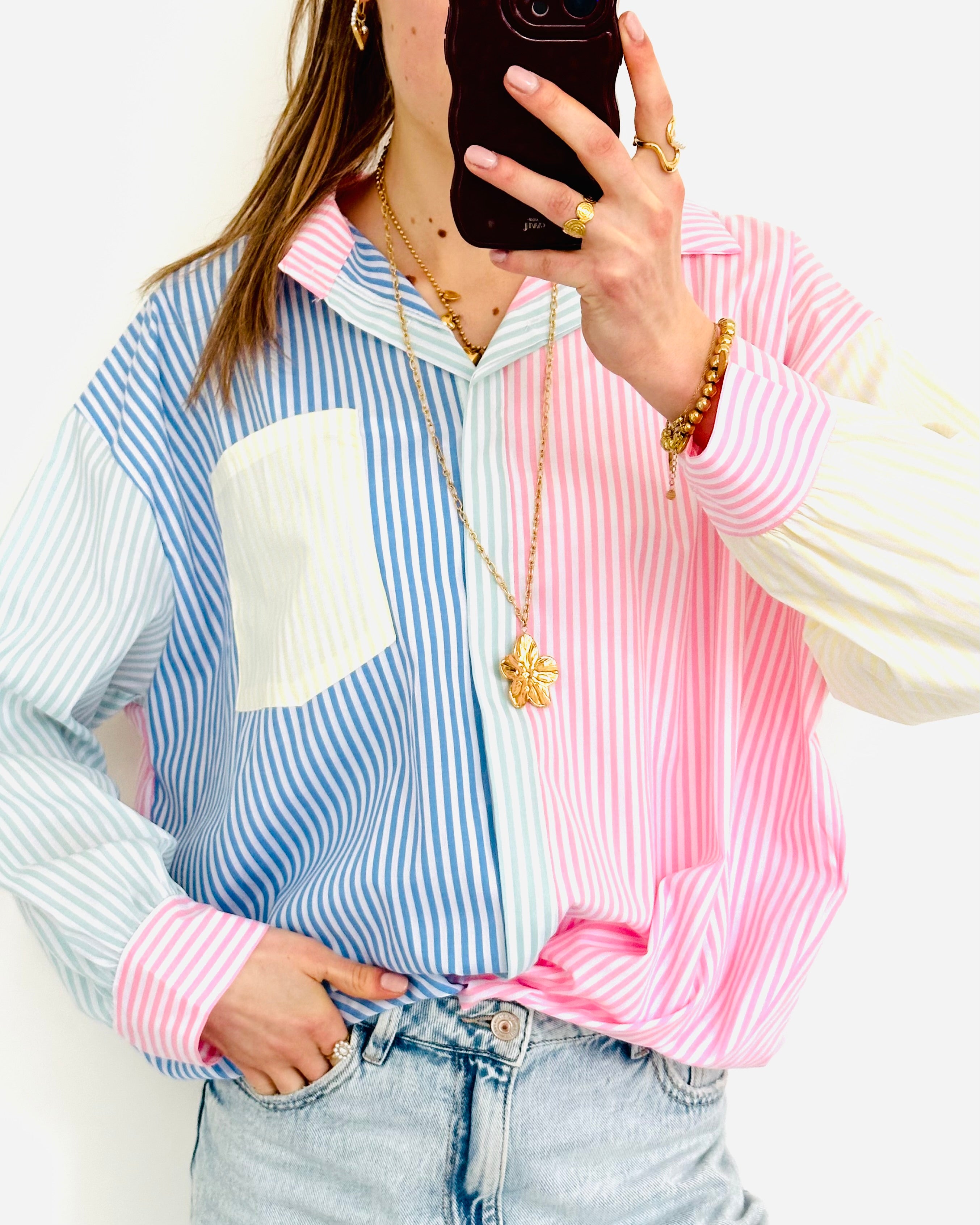 Stripes blouse blue