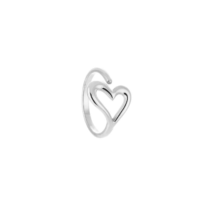 Open heart ring zilver