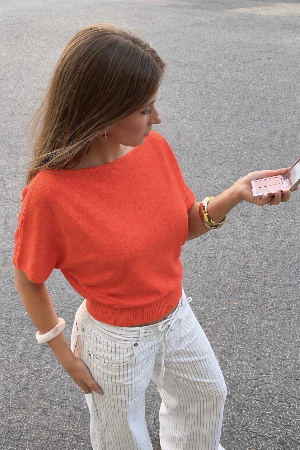 Maeve knit coral