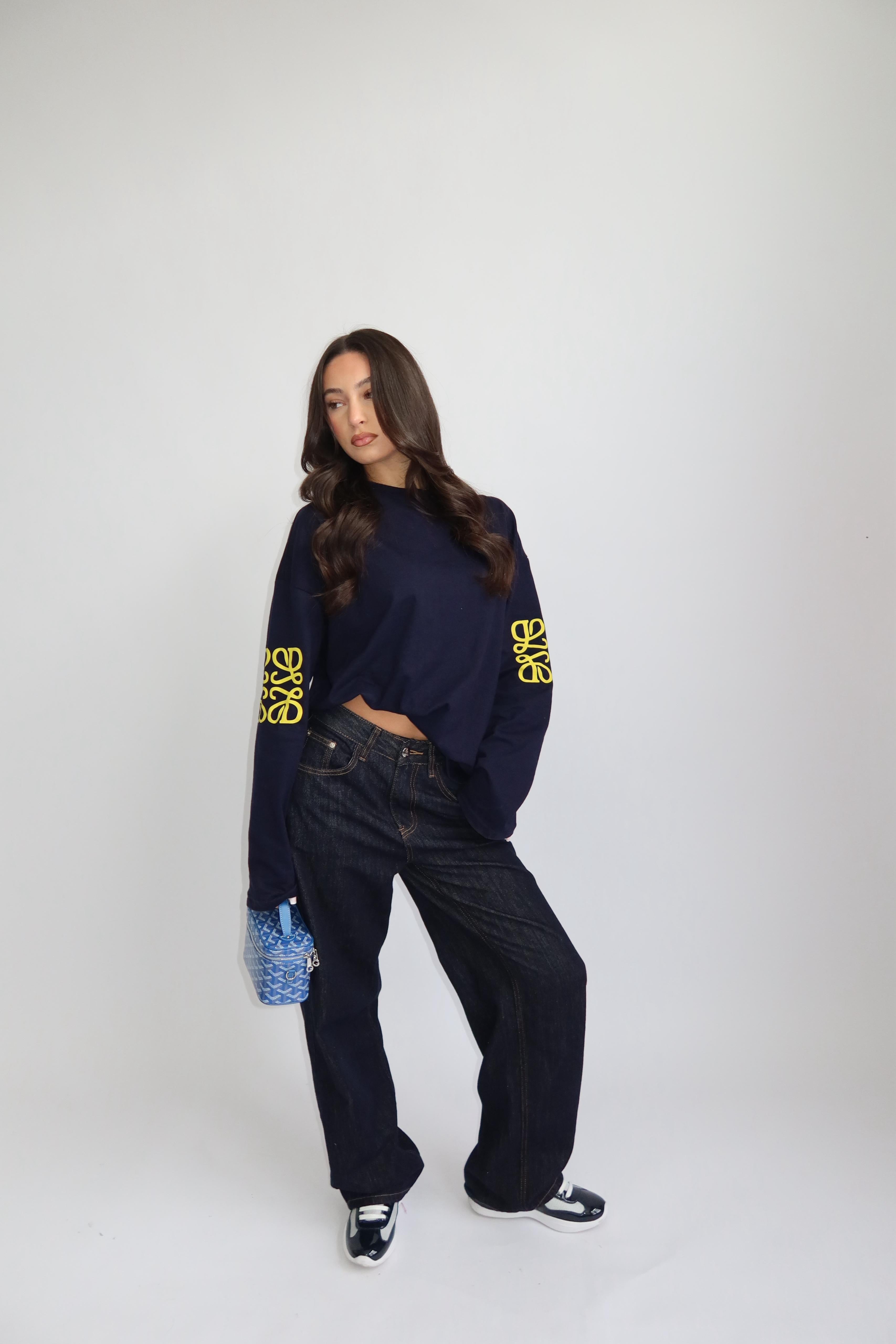 The monogram longsleeve navy geel pre order