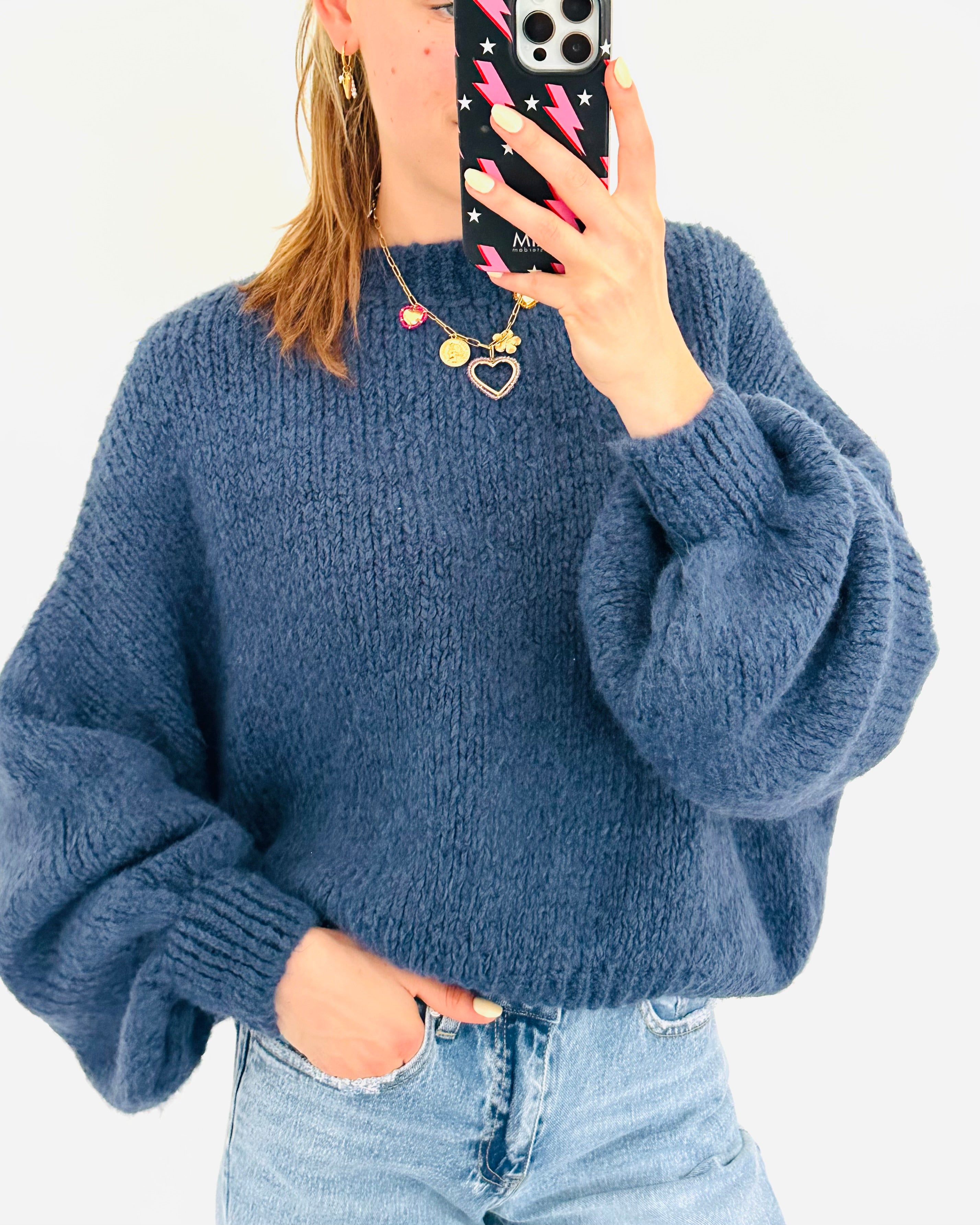 Comfy sweater dark denim