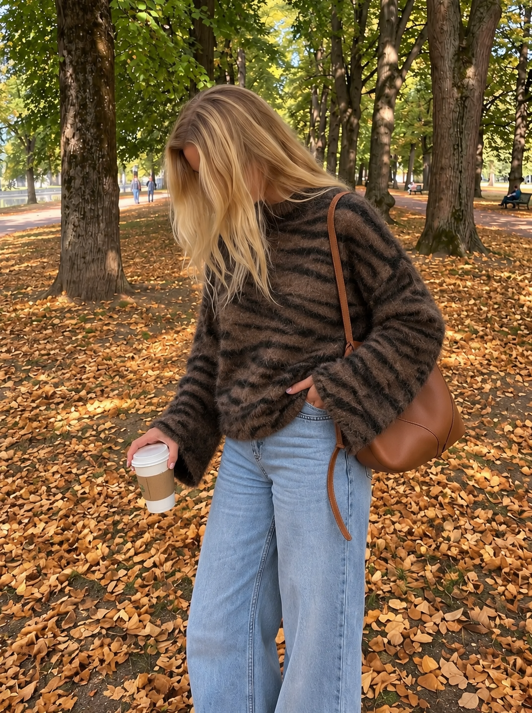 Zebra Fluffy Knit brown