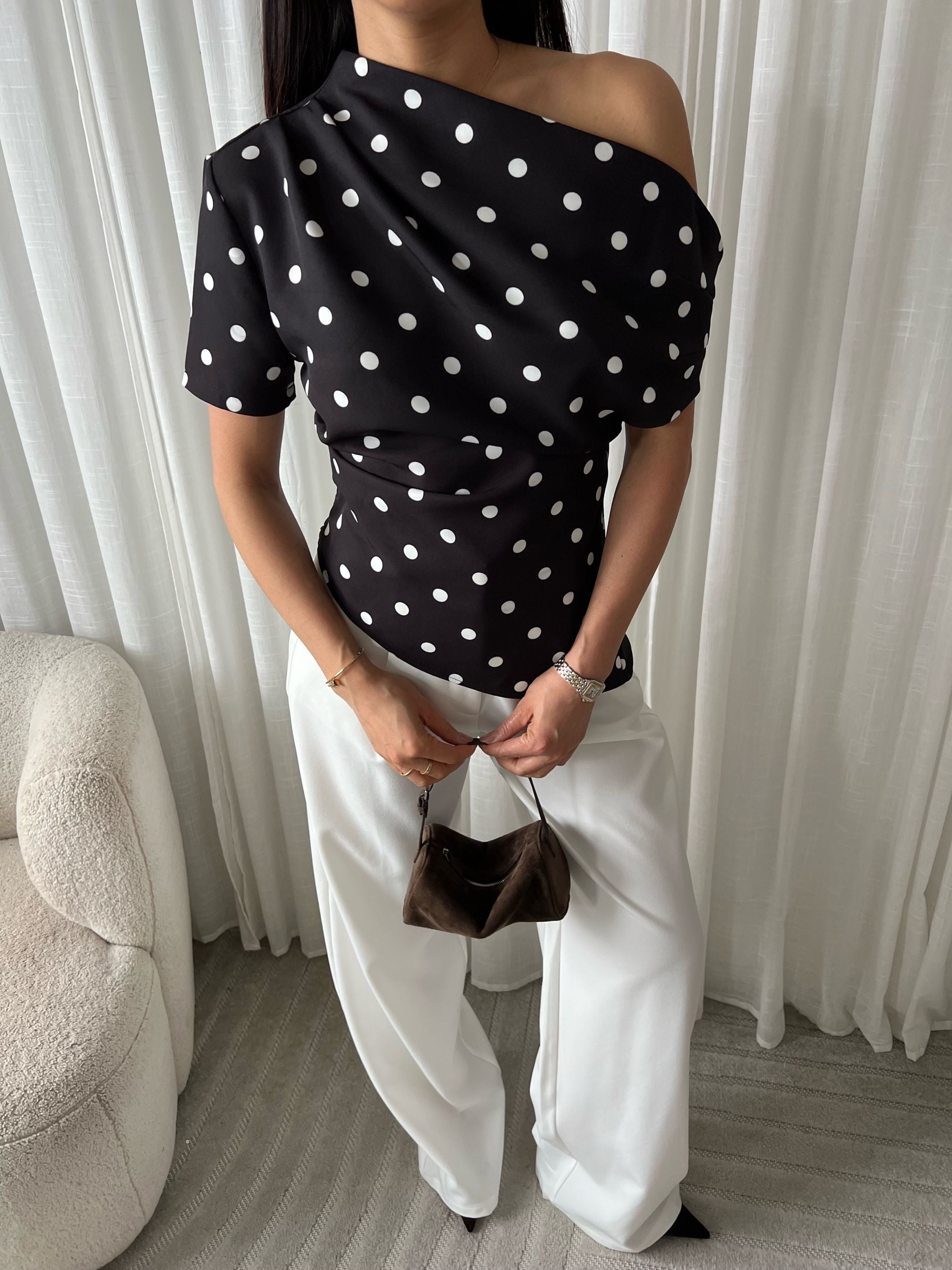 Midnight dot top zwart