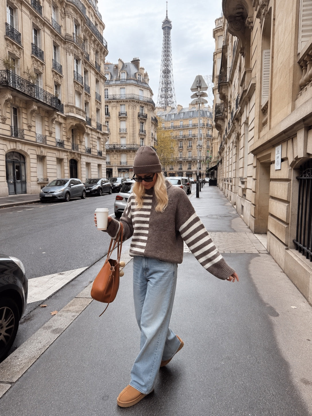 Livia Striped Knit – taupe