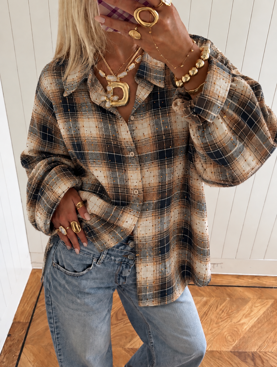 Ruby sparkle blouse - camel
