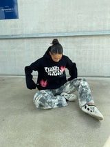 Priority hoodie black red