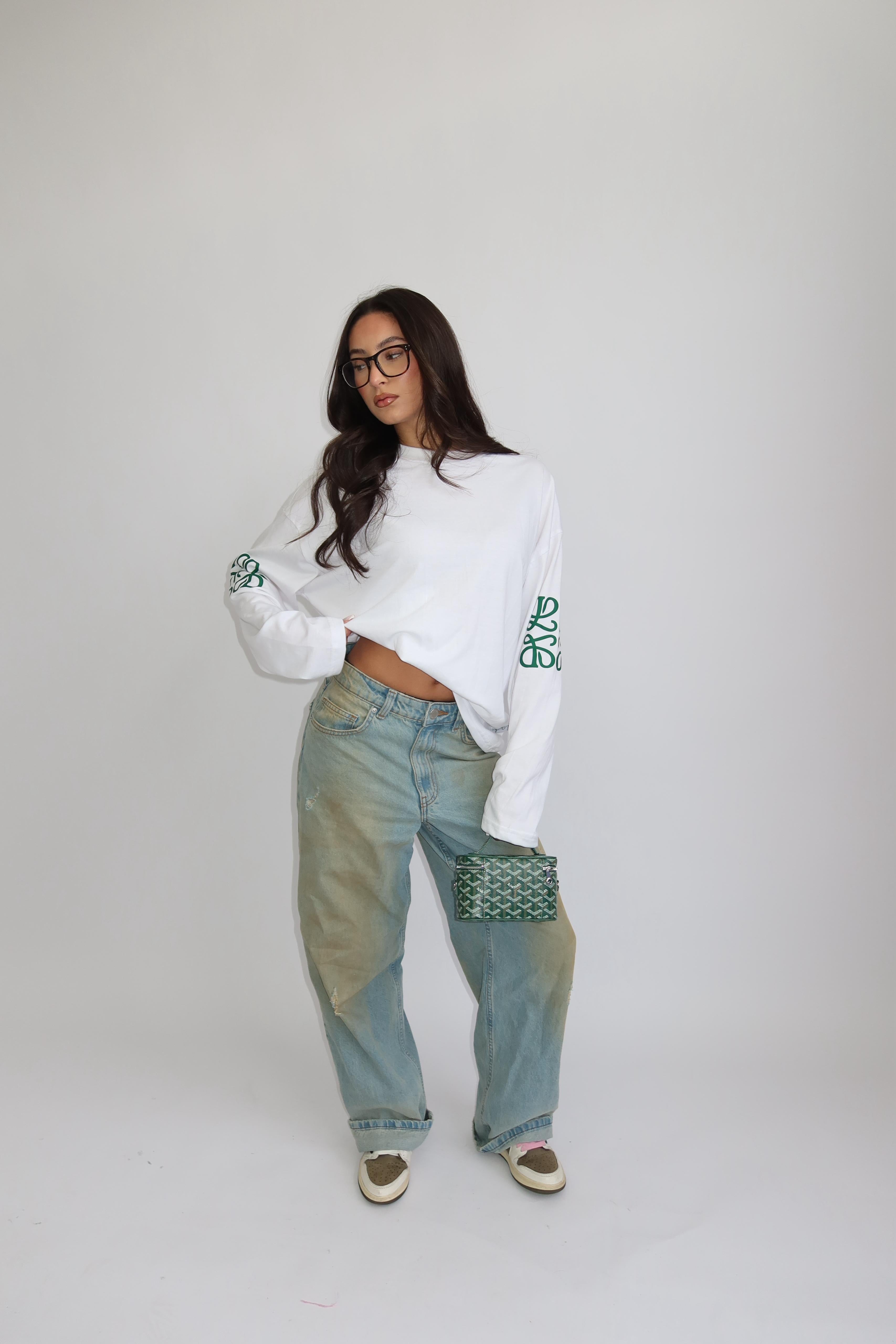 The monogram longsleeve wit groen pre order