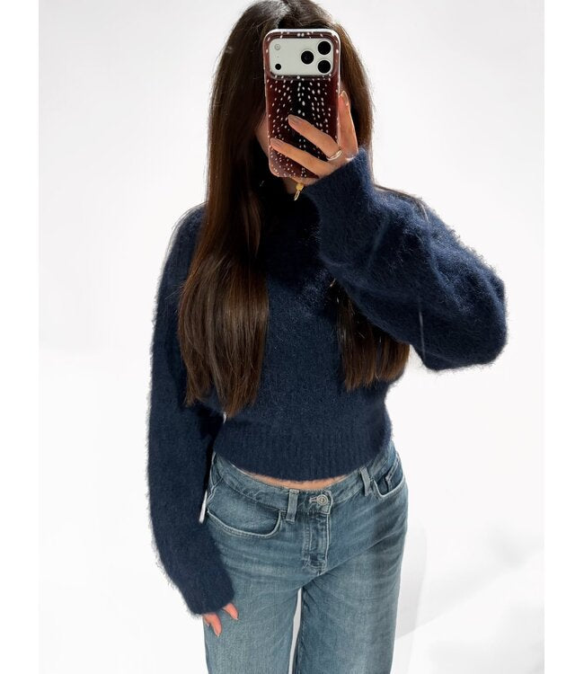 Mila Fluffy trui – Navy