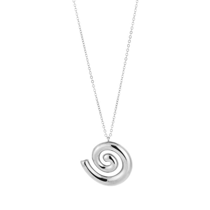 Swirl ketting zilver lang